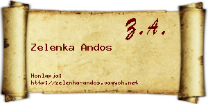 Zelenka Andos névjegykártya